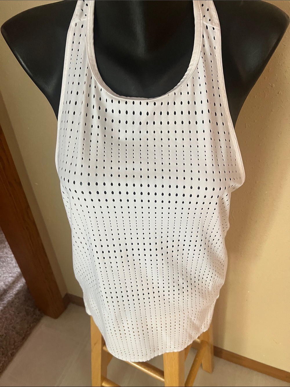 Athleta White Perforated Racerback Tank